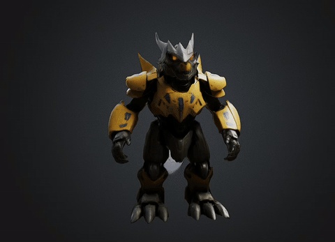 DIB DINO MONSTER BOT STL OBJ GLB FOR 3D PRINTER