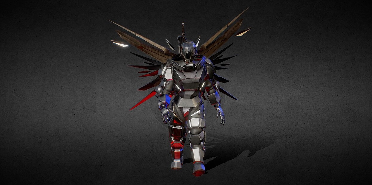 Flying robot Animated