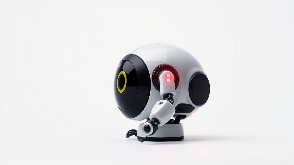 Stylish Toy Robot Assistant with Neon Indicators