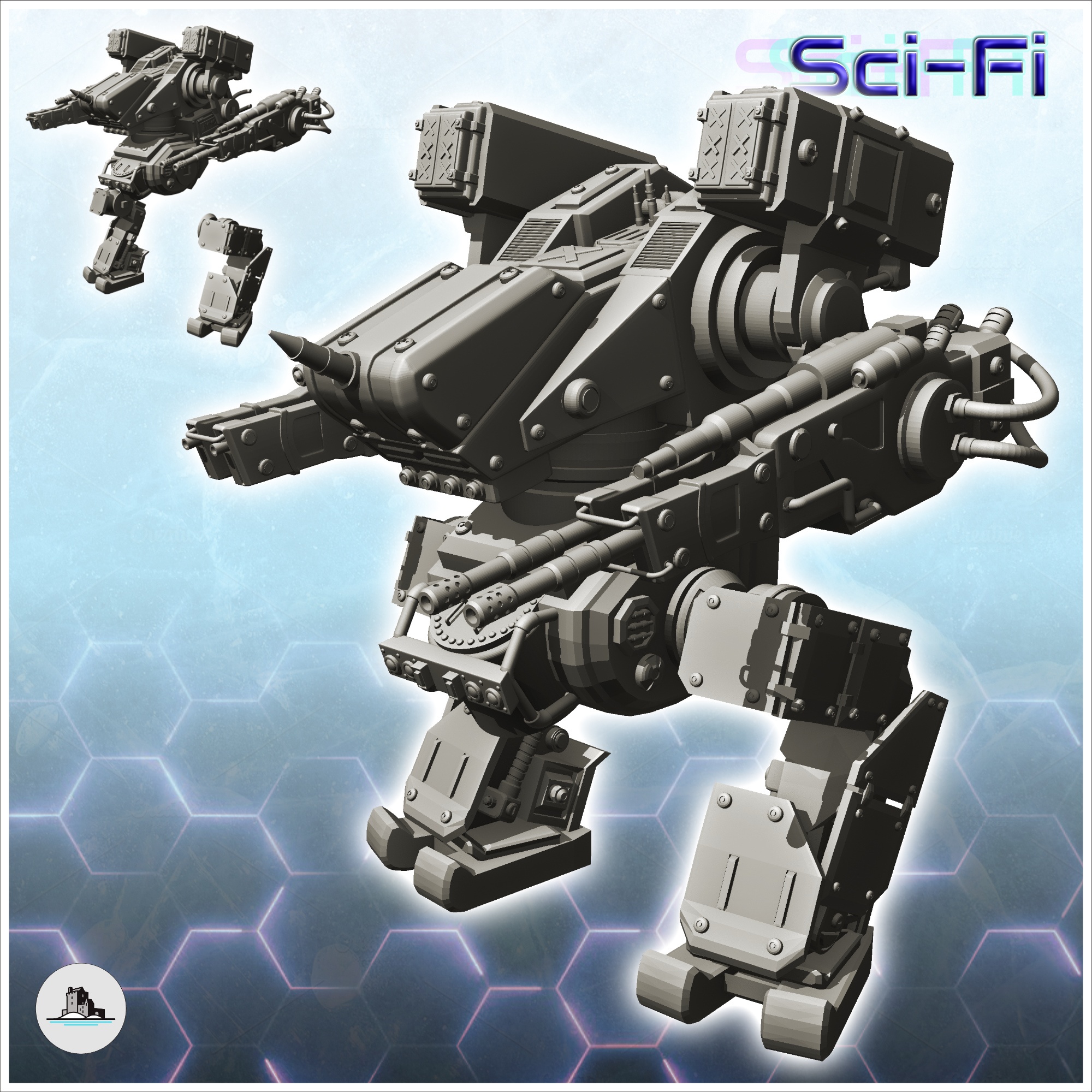 GABIUM COMBAT ROBOT (7) - FUTURE SCI-FI SF POST APOCALYPTIC TABLETOP SCIFI WARGAMING PLANETARY EXPLORATION RPG