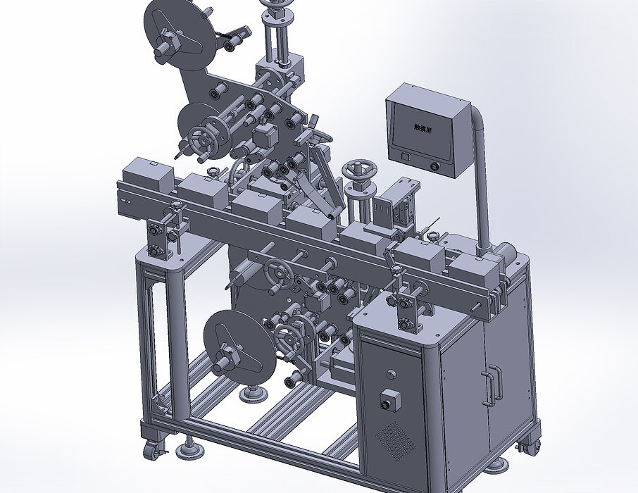 industrial 3D model Box labeling machine
