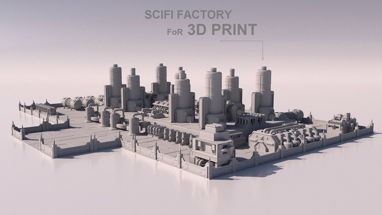 Scifi Factory for 3Dprint