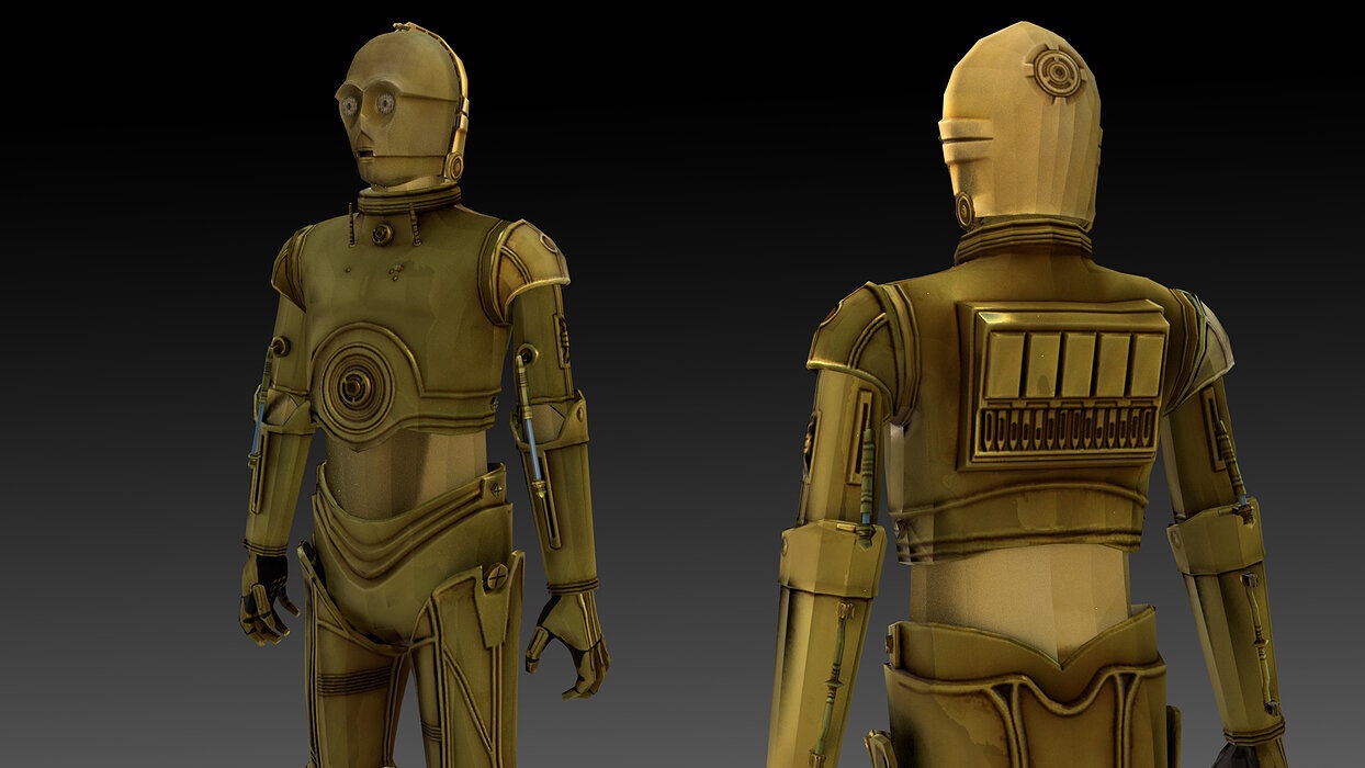 C3PO 3D Model  Humanoid AI Star Wars