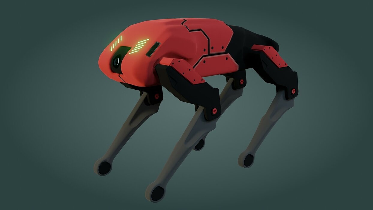 Sci-Fi Robot Dog - Game Ready - PBR