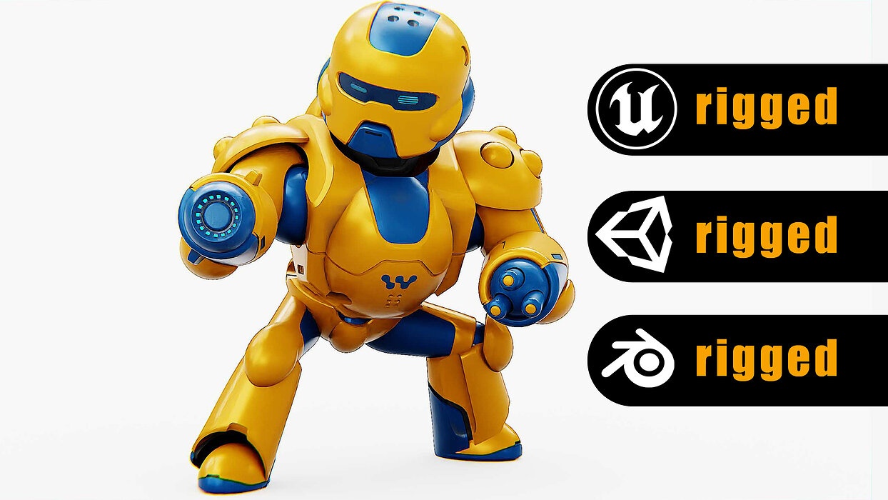 COMBAT DROID COLOBO Rigged for Unreal Engine - Unity - MIXAMO 