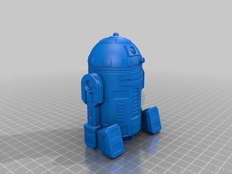 R2-D2 robot redesigned with moveable hands and leg