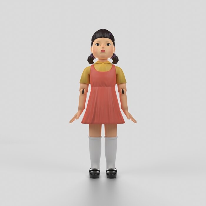 Squid Game Doll - rigged 3D model