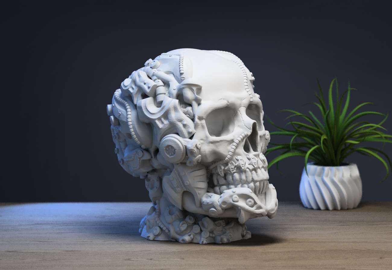 ROBOT SKULL HEADPHONE STAND CYBORG HEADSET STAND PERFECT GAMER GIFT SCI-FI FANS GIFT ROBOT SKULL HEADPHONE HOLDER A22 (7)