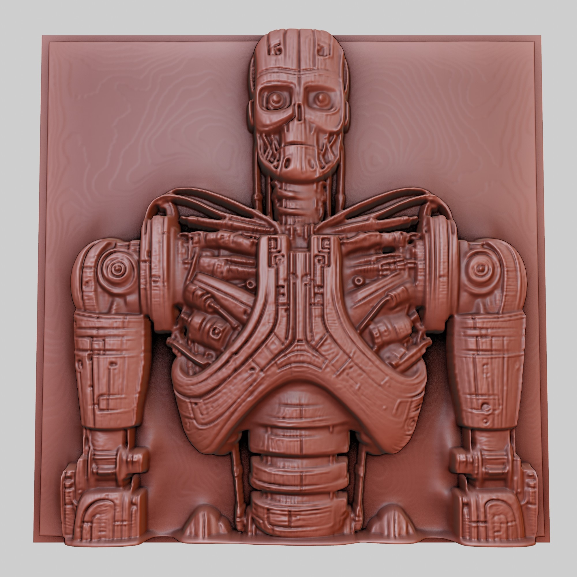 I, ROBOT 3D PRINTER RELIEF MEDALLION OBJ STL
