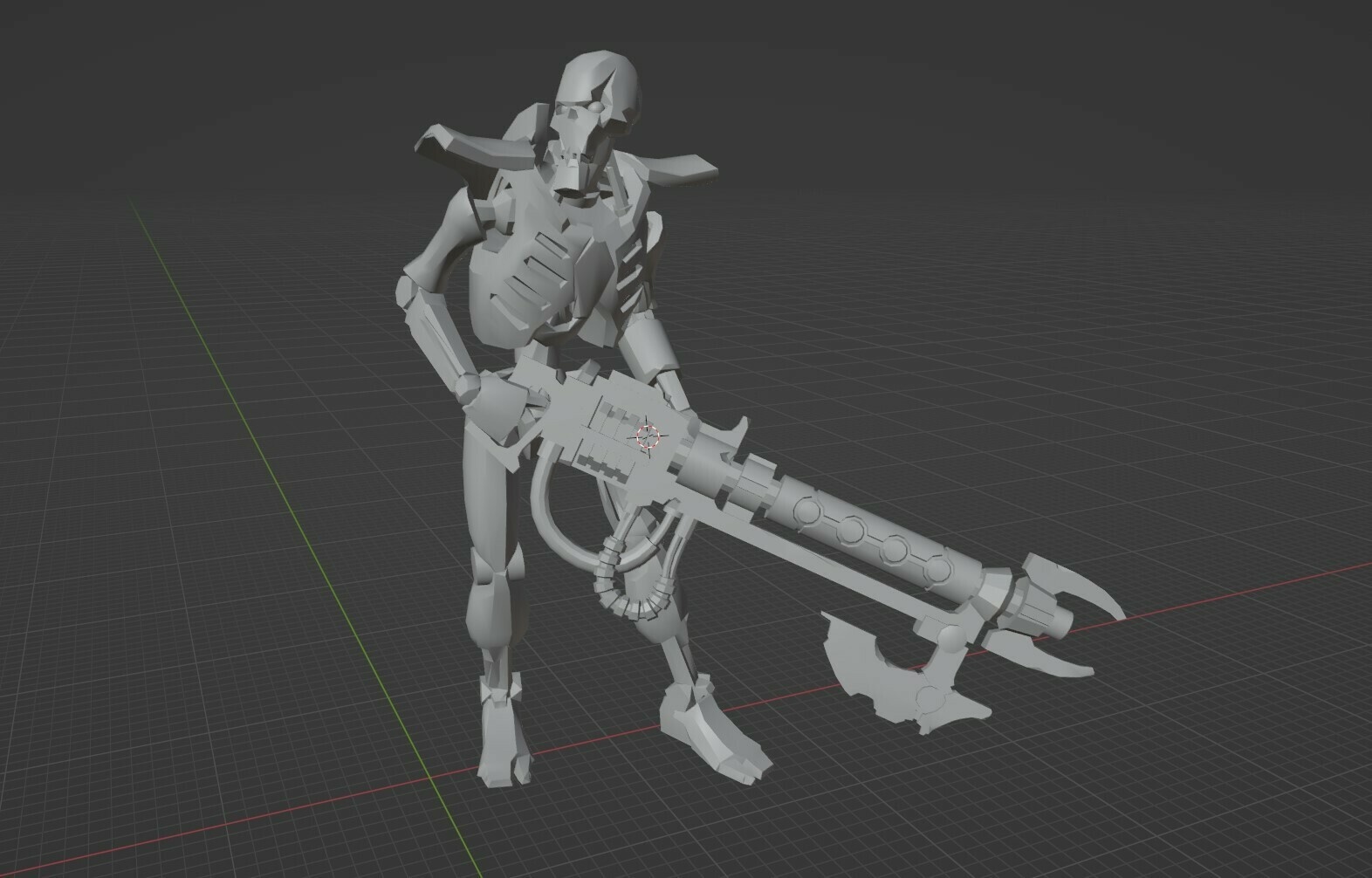 SPACE ZOMBIE WITH BIG GUN BATTEL DAMAGED