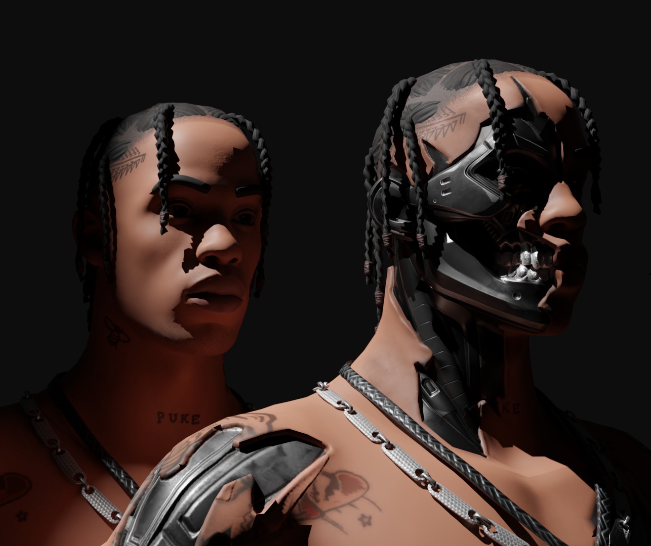 TRAVIS SCOTT LA FLAME LOW POLY