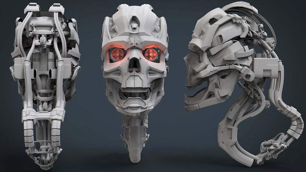 3D Robot Skull