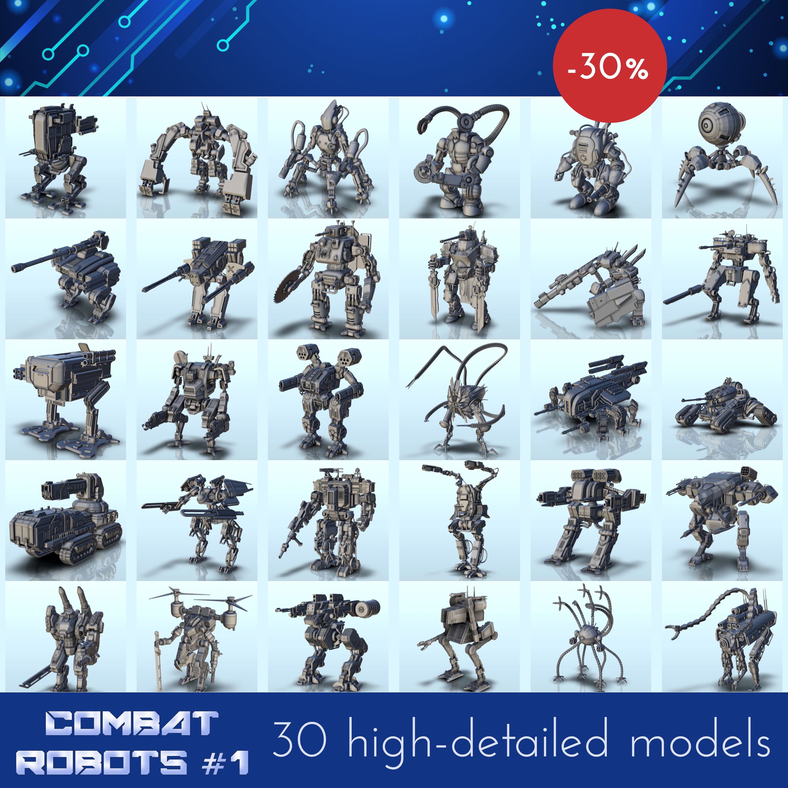 COMBAT ROBOT PACK N° 1 - BATTLETECH MECHWARRIOR SCIFI SCIENCE FICTION SF WARHORDES GRIMDARK CONFRONTATION