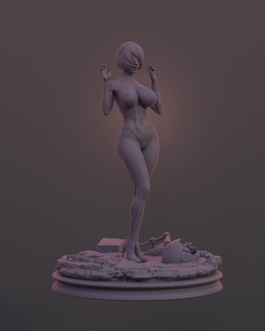 NIER AUTOMATA 2B ROBOT 3D MODEL