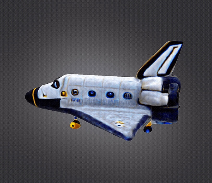 Cartooned space shuttle