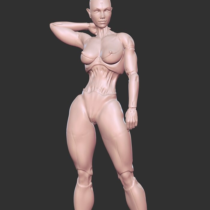 Futuristic AI Babe Lewd 3D Model for Printing