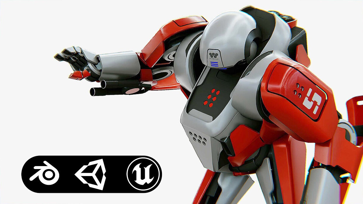 COMBAT DROID IONOS Rigged for Unreal Engine - Unity - MIXAMO