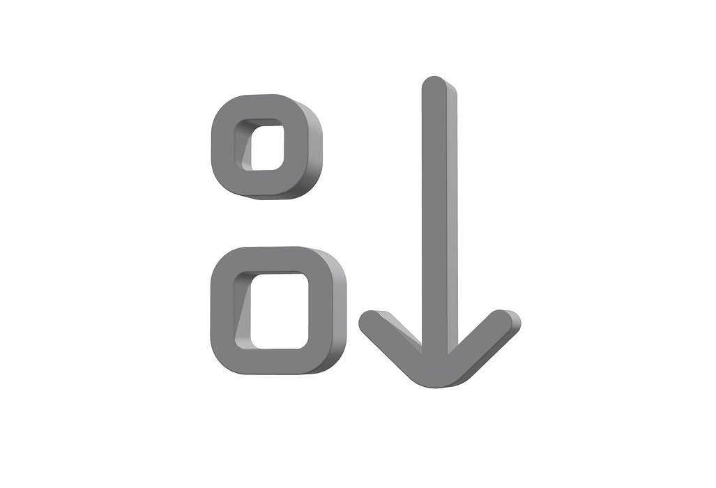 3d arrow down small big