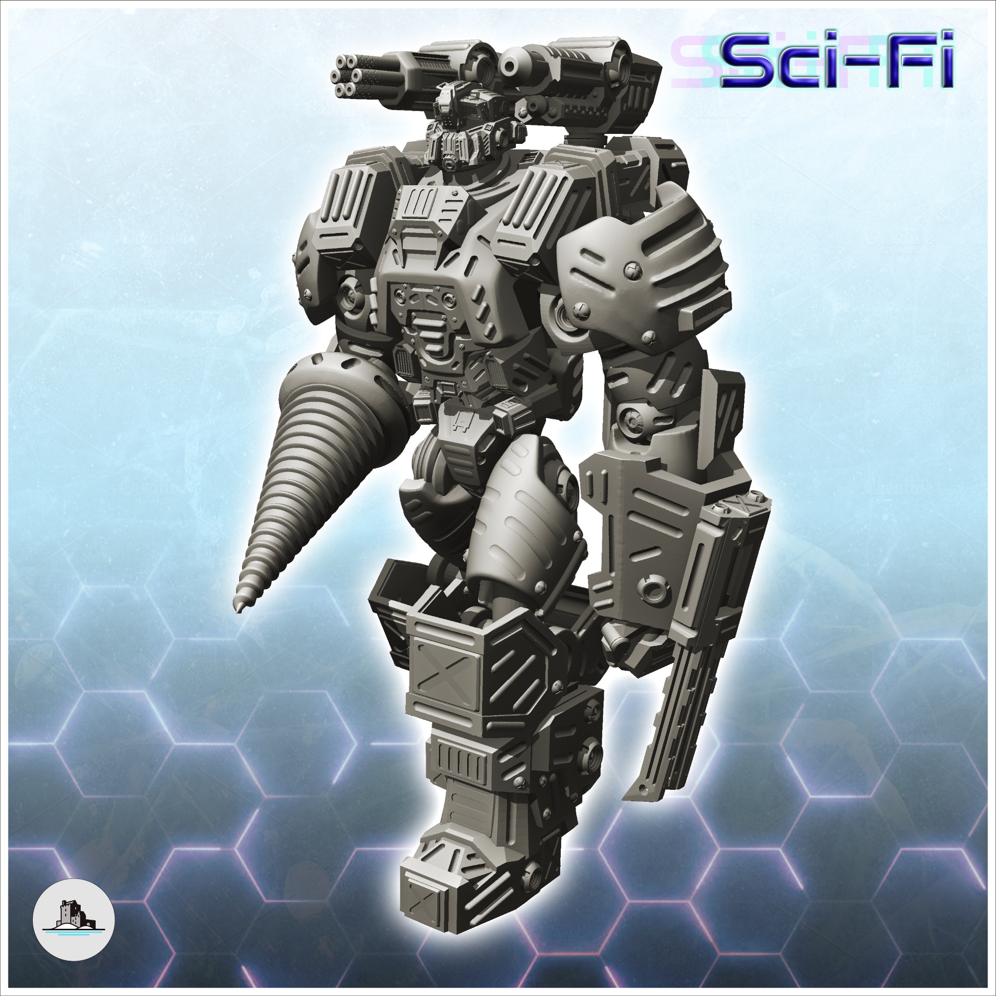 QHURUS COMBAT ROBOT (11) - FUTURE SCI-FI SF POST APOCALYPTIC TABLETOP SCIFI WARGAMING PLANETARY EXPLORATION RPG