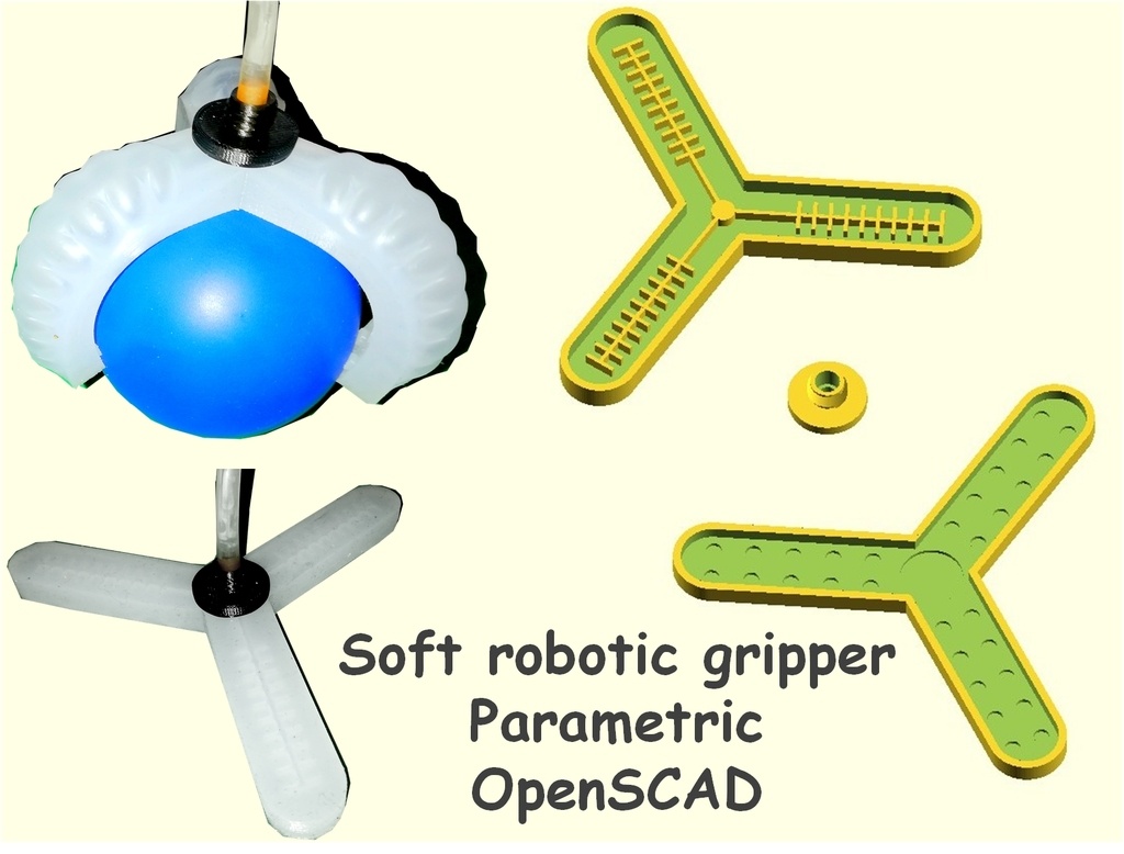 MOLD FOR SOFT ACTUATOR/GRIPPER - PARAMETRIC - OPENSCAD