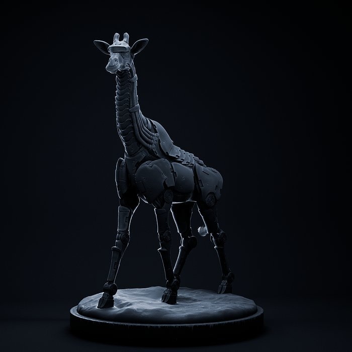 Giraffe mecha robot 32mm scale pre-supported animal