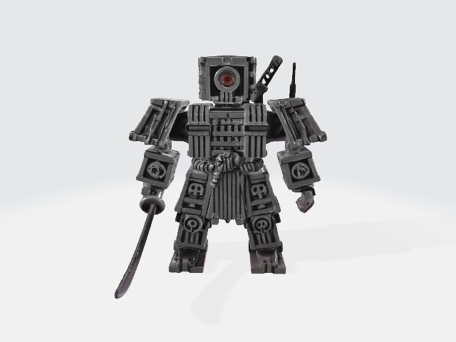 Lowpoly samurai robot