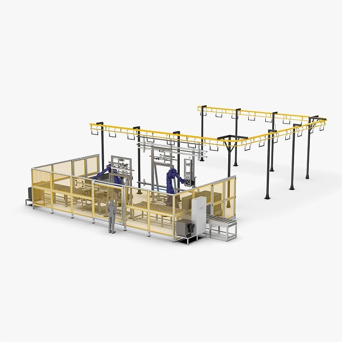 Automatic Loading and Unloading Robot Powder Spraying Line