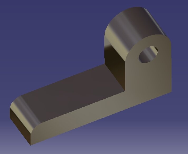 L shaped mechanical part with hole on it