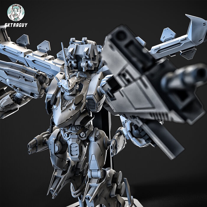 White Sparkle Mech 100mm