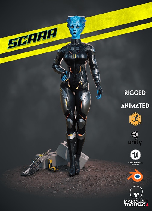 Game ready scifi character female