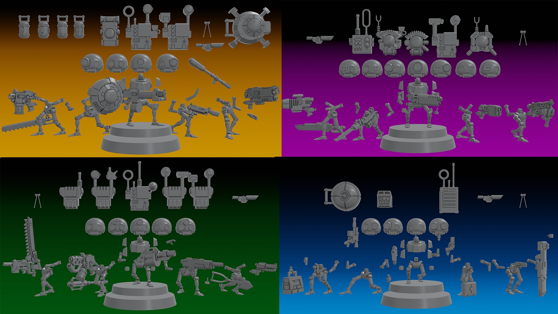 SERVOCORE ALL FACTIONS - ASSISTANT DROID SQUAD -IN PARTS- 28MM
