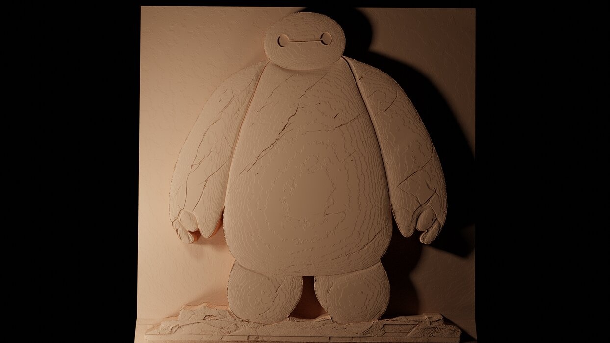 Baymax Big Hero 6 CNC 3d Print High Relief Sand Casting