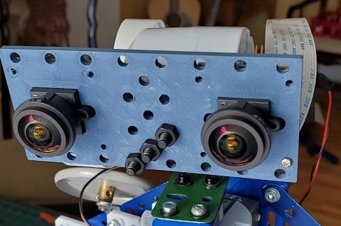 Stereo Camera Meccano Mount IR 1.7mm 5mp RPI Camera