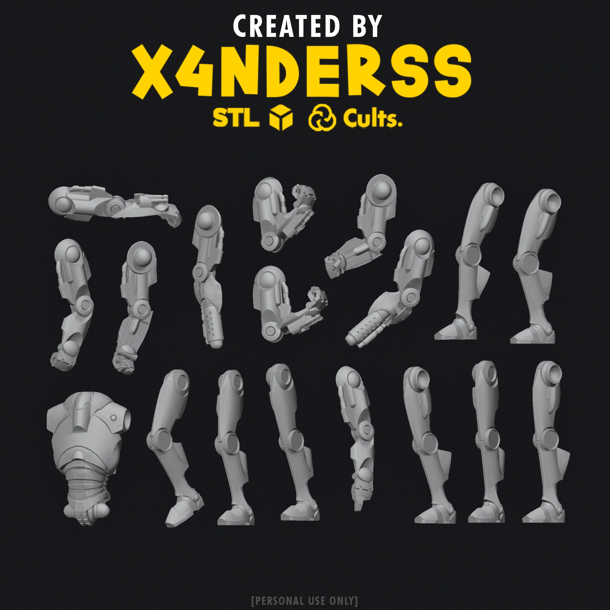 [X4NDERSS 1⁄48] MODULAR B2 DROID SET 1 • LEGION SCALE • TROOPER • FAN ART • STAR • TROOPERS • WARS • MARINE • SPACE • GALACTIC • SOLDIER • ROBOT • DROIDS •