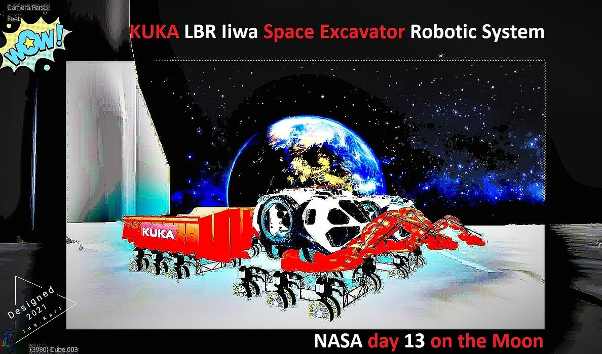 SPACE ROBOTIC MOON SCENE