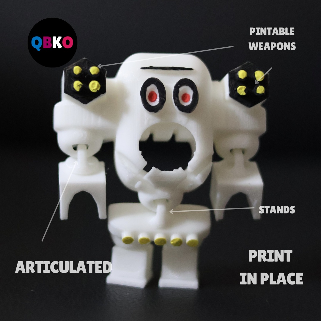 FLEXI WARRIOR ROBOT - 3D PRINTING STL FILE (PRINT IN PLACE).