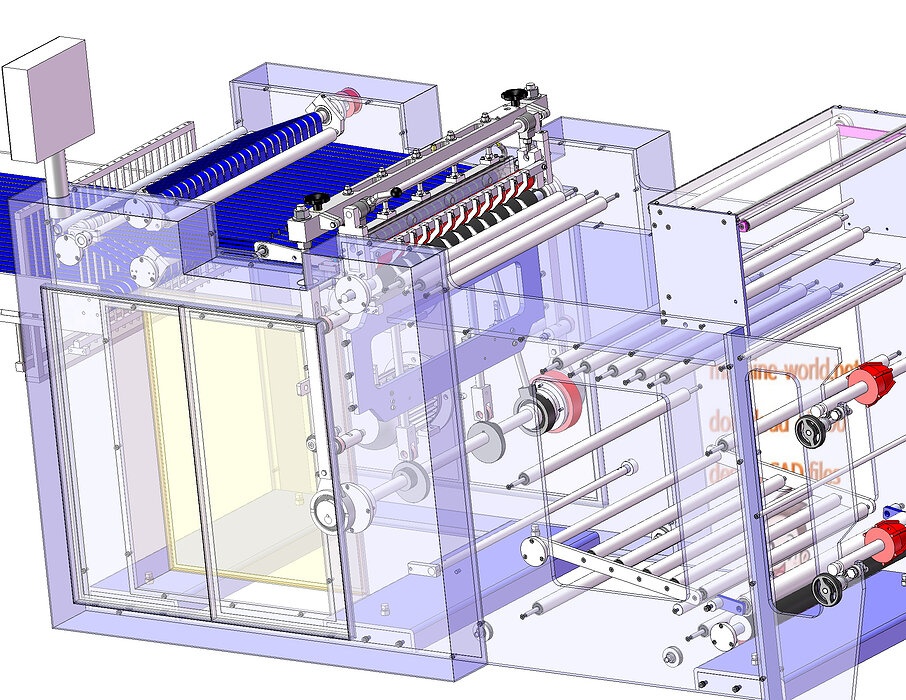 industrial 3D model Side welding bag making machine