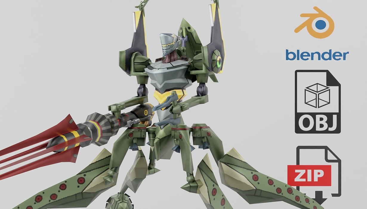 Evangelion EVA Unit 05 Textured Lowpoly