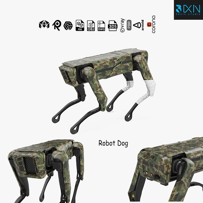 Modern Robot Dog Army Color