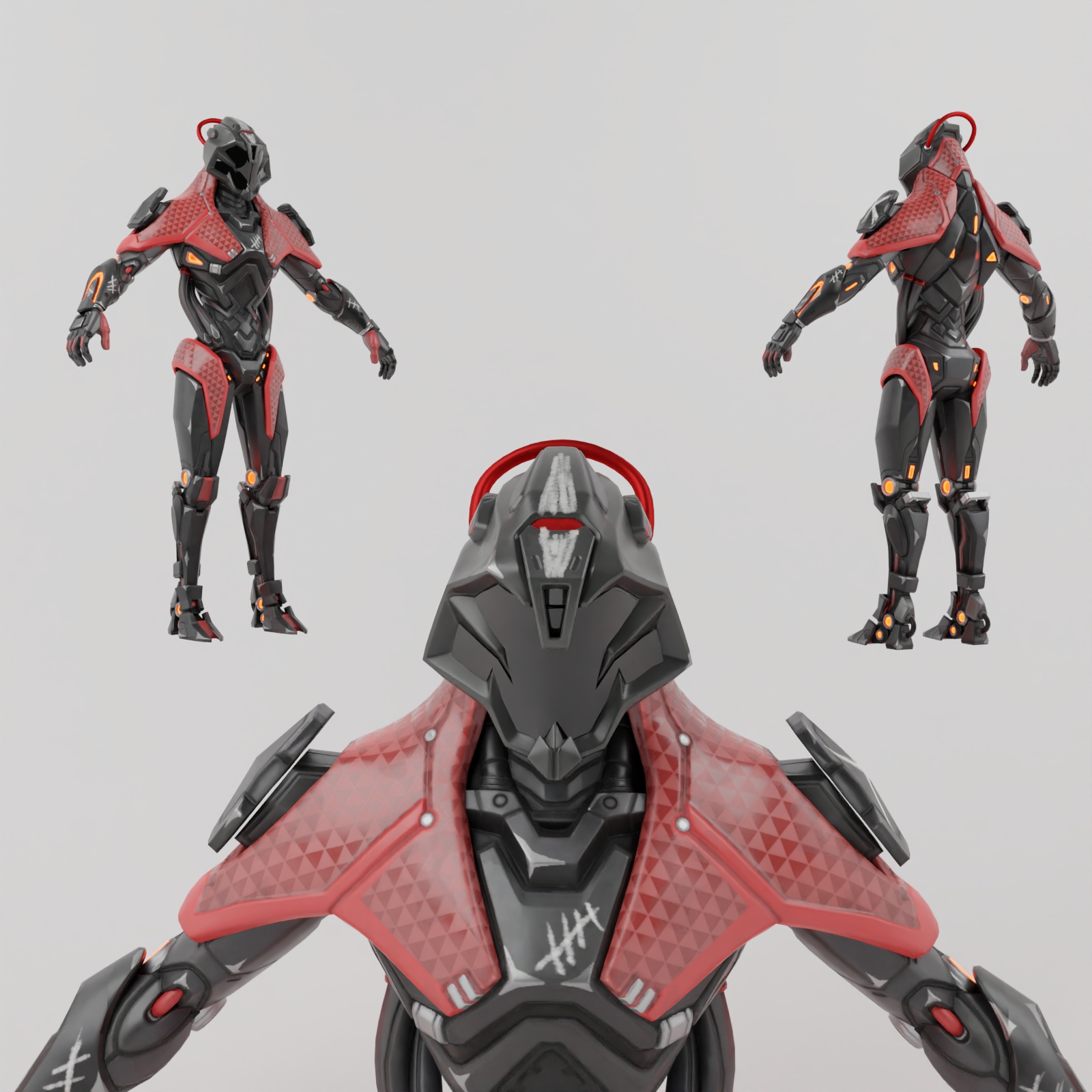 LOWPOLY RIGGED DEMON ROBOT