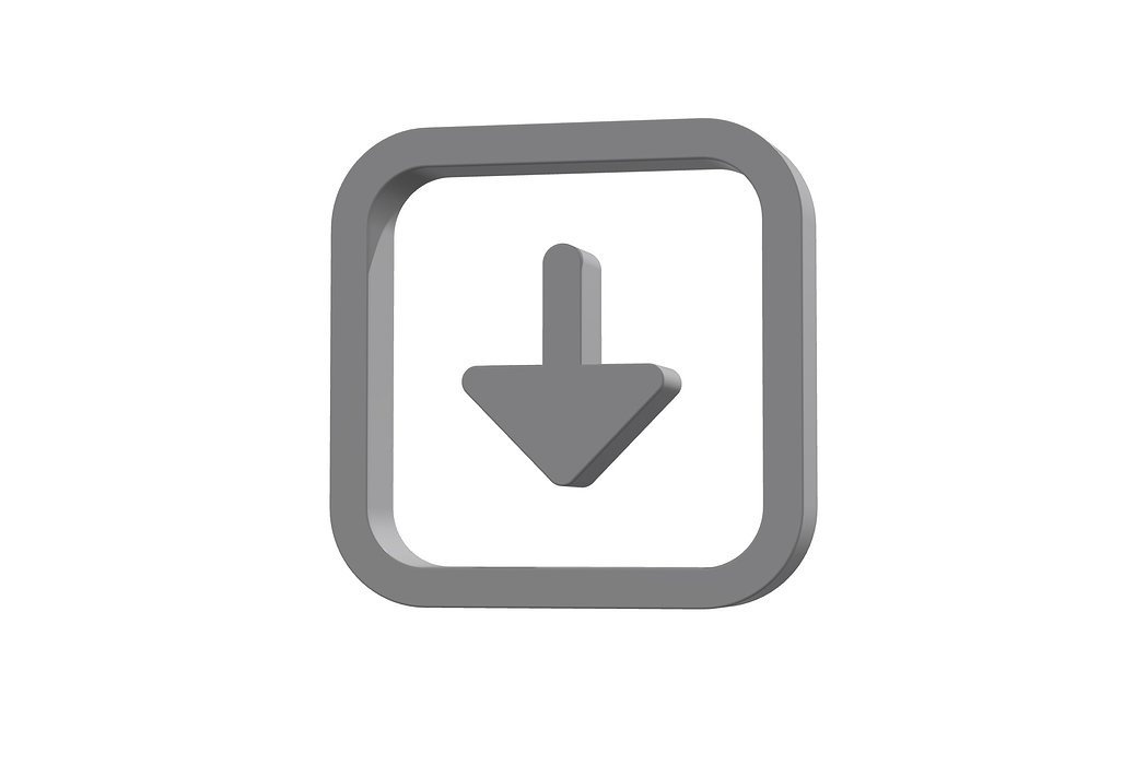 3d arrow alt square down