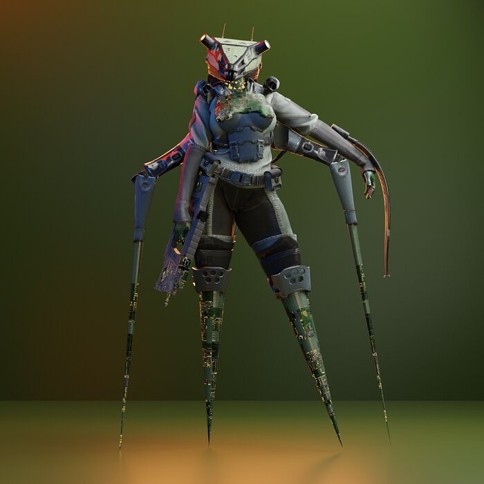 Dolrio sci-fi Female Robot Character