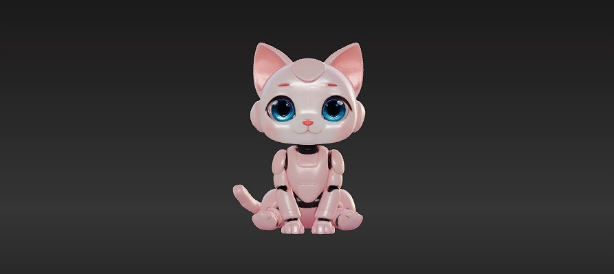 Robot Cat 3D Model - Game Ready - Low poly
