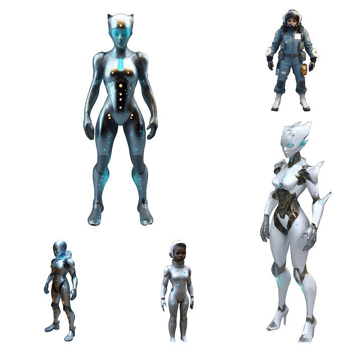 Sci-Fi Character Collection - Cyborg and Space Explorer Series