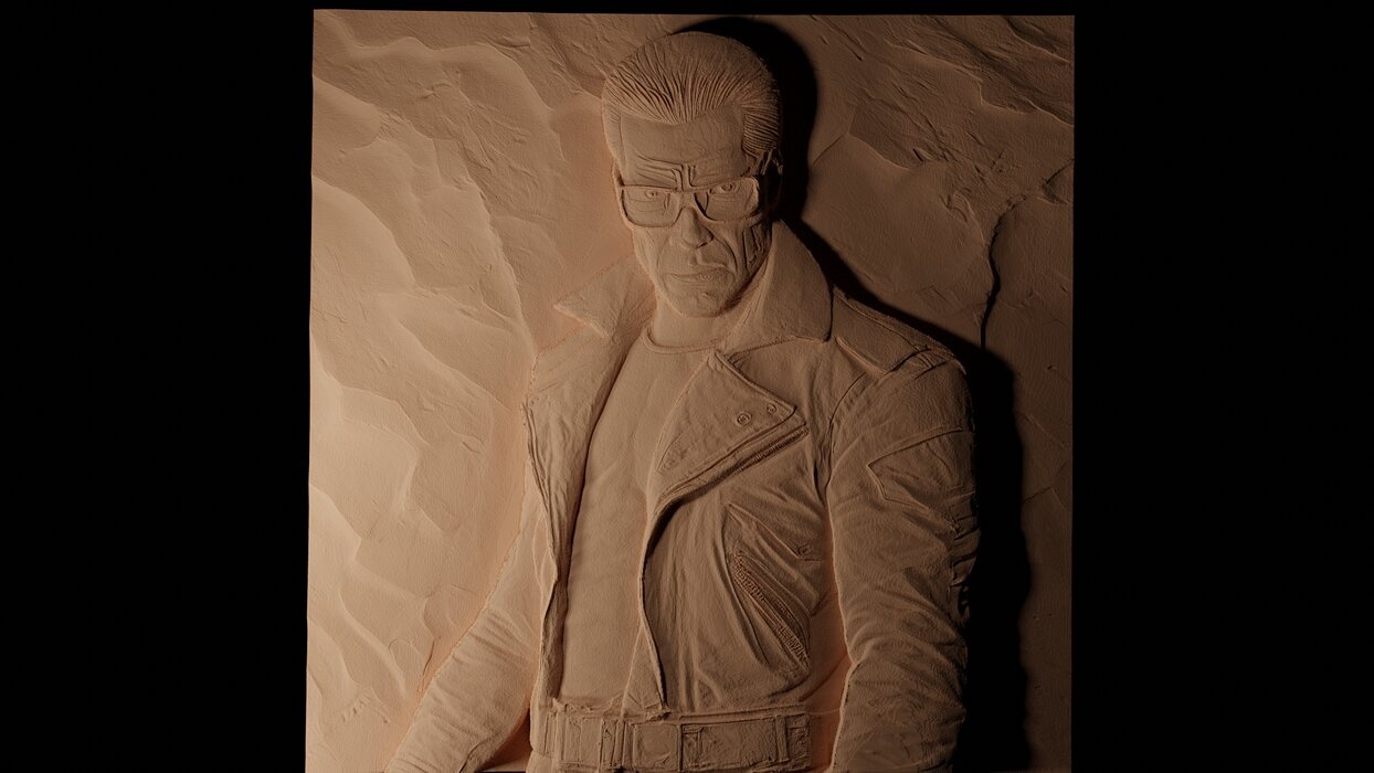 The Terminator  CNC 3d Print High Relief Sand Casting