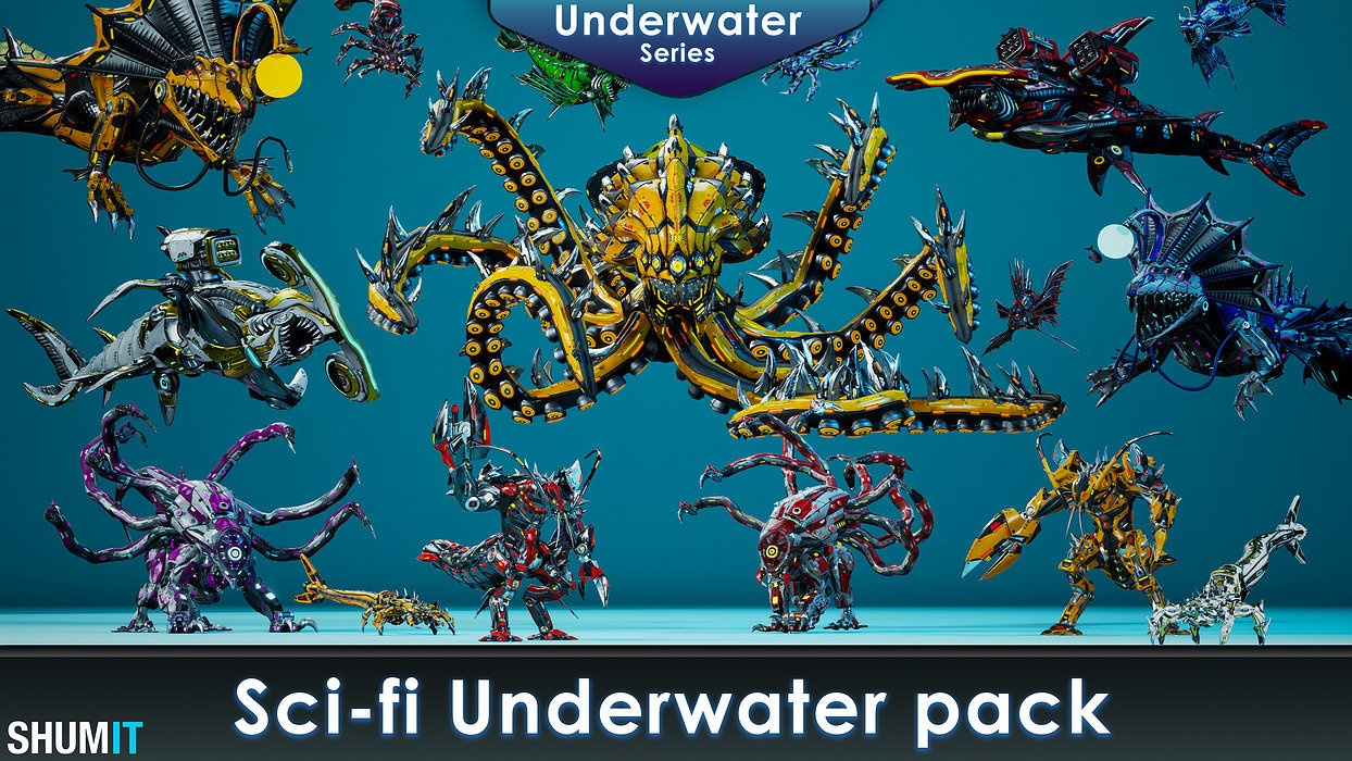 Sci-Fi Underwater monsters pack