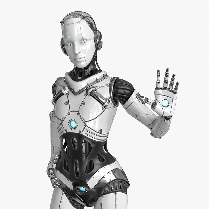 Cyborg Robot  Androgyne RIGGED