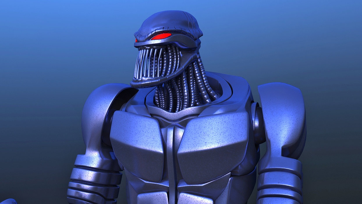 Futuristic Bass Player Robot