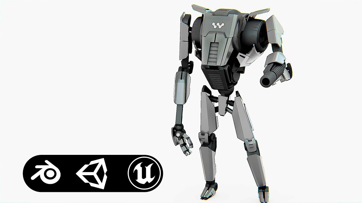 COMBAT DROID K-24 Rigged for Unreal Engine - Unity - MIXAMO