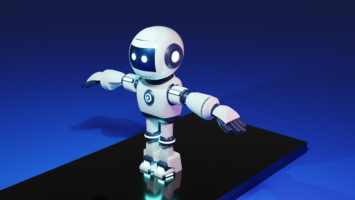 3D High Poly Chat Bot Mascot Design